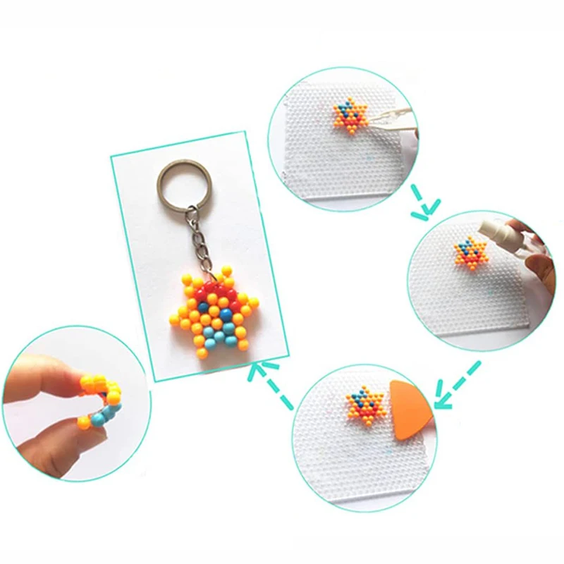 9600pcs Magical Water Mist Magic Beads Puzzle with Making Perlen Tool Child Handmade DIY Making Water Sticky Pegboard Beads Gift