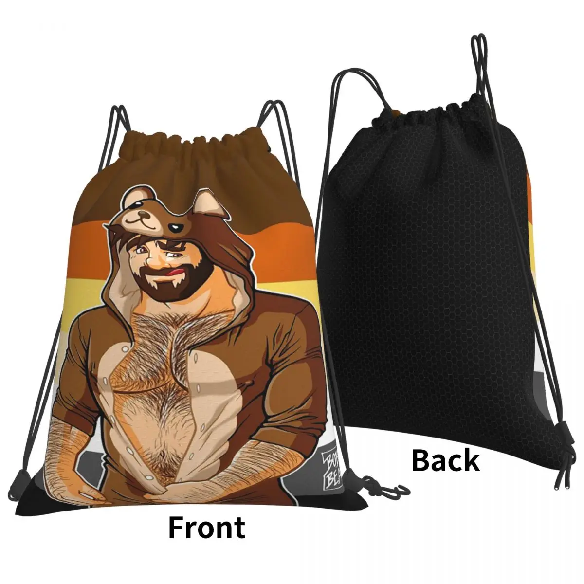 Adam Likes Teddy Bears - Bear Pride Backpacks Multi-function Drawstring Bundle Pocket Sports Bag Book Bags for Man Woman Student