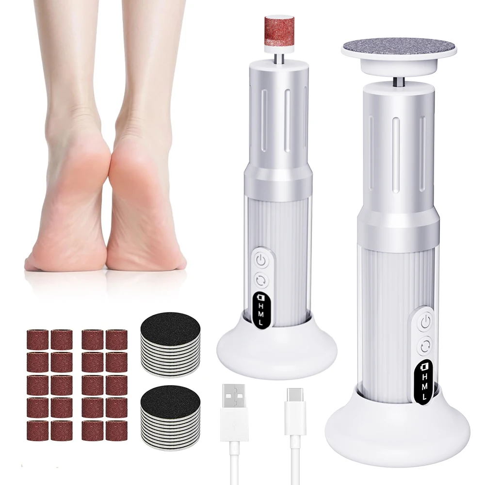 Rechargeable Portable Electronic Foot File Pedicure Kit Electric Foot Callus Remover