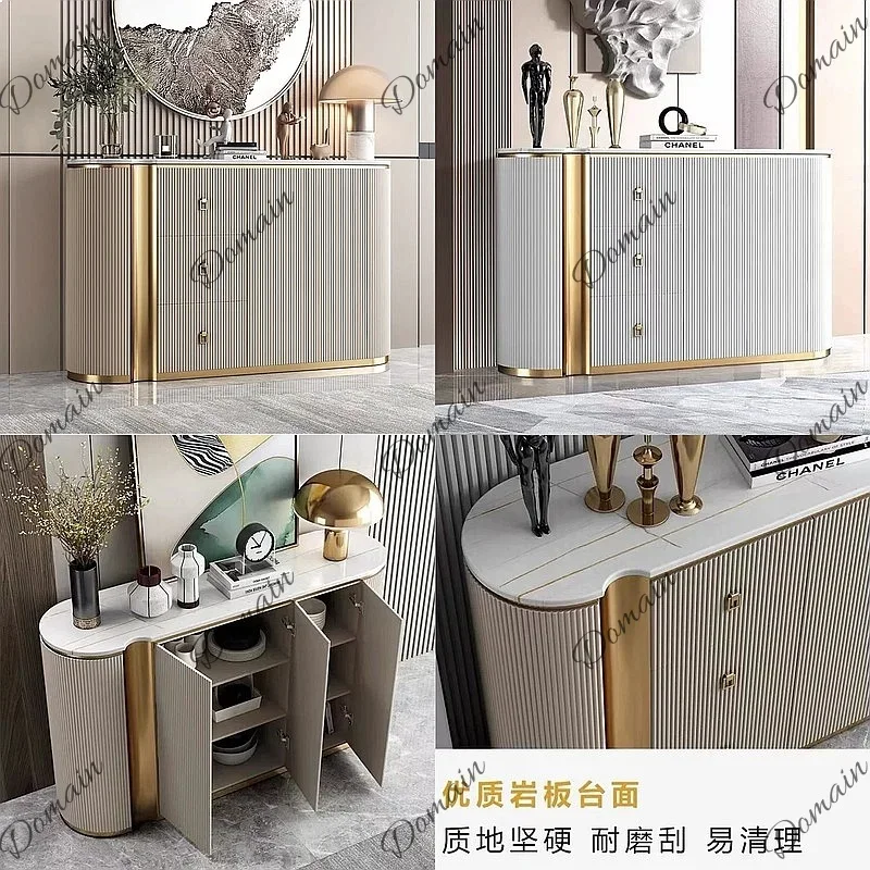 XX Italian Style Modern Simple Entryway Console Table Solid Wood Room Divider Storage Cabinet For Home