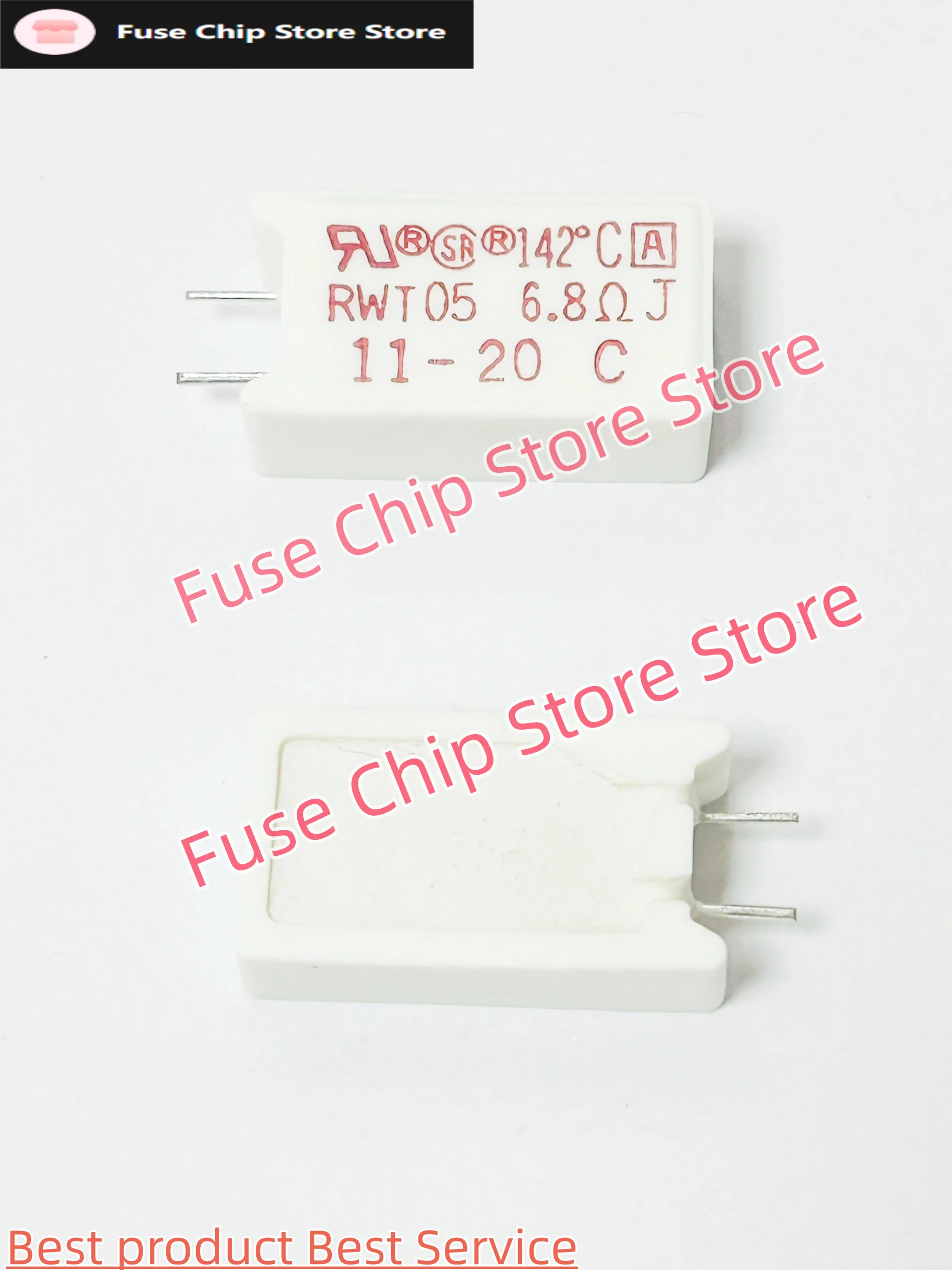 1PCS-5PCS/LOT Cement Resistance with Temperature Protection RWT05 6.8ΩJ 142℃ 5W 6.8 ohm 10ΩJ