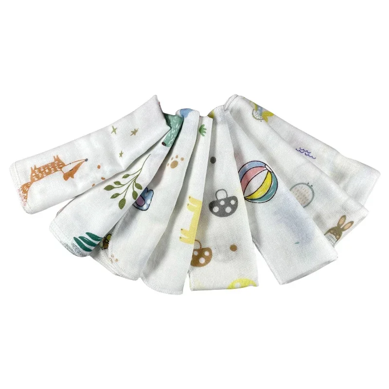 Baby Square Gauze Towel 100% Cotton Gauze Newborn Baby Face Hand Bath Bib Feeding Scarf 20x20cm 5PC Baby Bath Hand Towel Bath