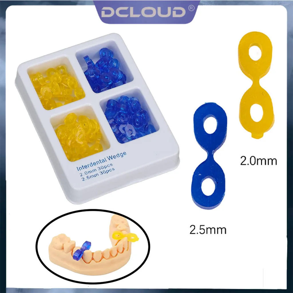 

DCLOUD 60Pcs/Box Dental Elastic Fixing Wedges Teeth Interdental Wedge Matrix Matrices Dam Sectional Contoured Dentist Materials