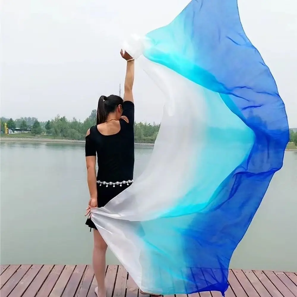 Fashion Gradient Color Belly Dance Veils Light Texture Long Dancing Scarf Women Scarf