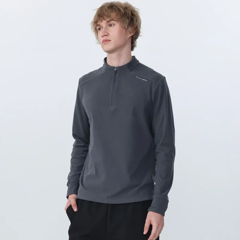 التدريب في الهواء الطلق طويلة الأكمام تشغيل الرجال عالية الدراجات Hking القمصان اللياقة البدنية سستة ضغط تنفس الركض بلوزات #3