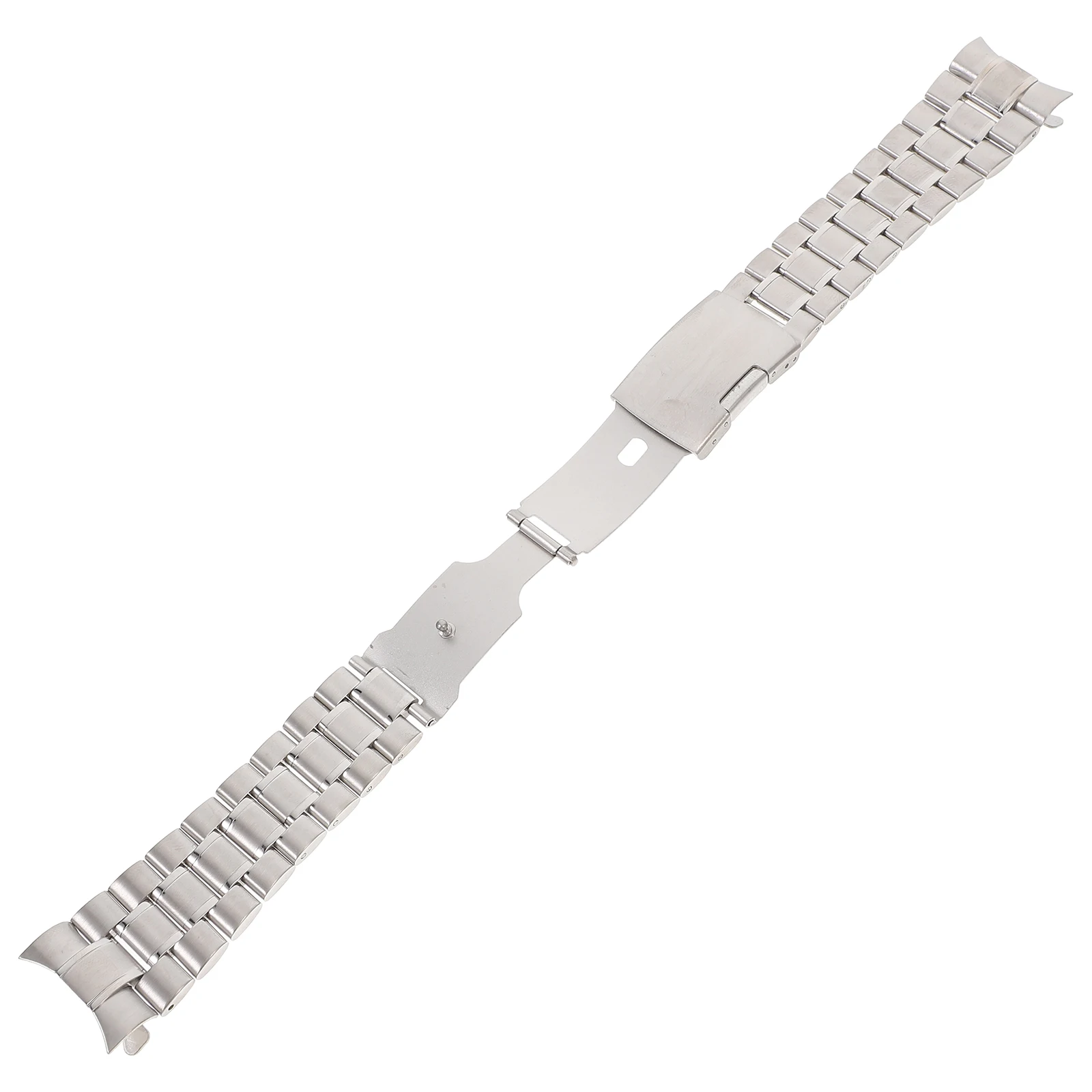 

Stainless Steel Band 24mm Stainless Steel Watch Band 24Mm Silver Curved End Deployment Buckle Replacement Strap