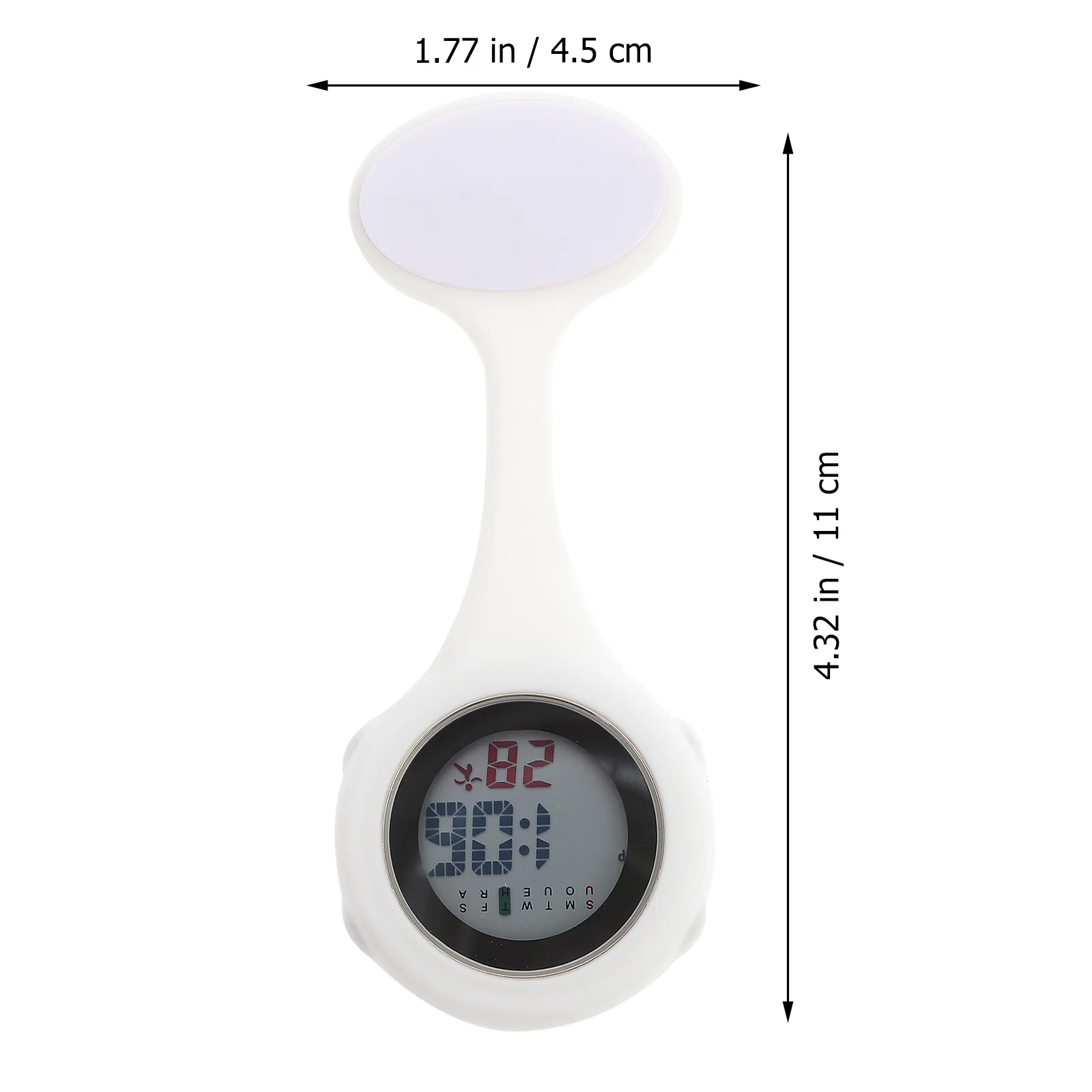 

Silicone Nurse Watch with Pin Design Flexible Hanging Pocket Watch for Medical Workers Multi-Function Round Dial Detachable
