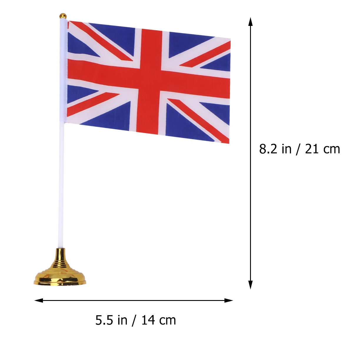 30Pcs Britain Desktop Flag Polyester Double Gold Base Table Decoration Small Uk Mini Flag for National Day