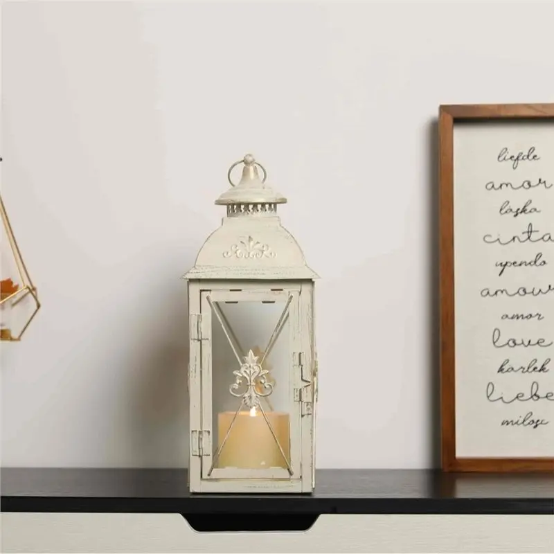 Candle Holders In Ornament Metal And Glass-Elegant Vintage Design, Ideal For Indoor And Outdoor Garden Courtyard Decoration-LICG