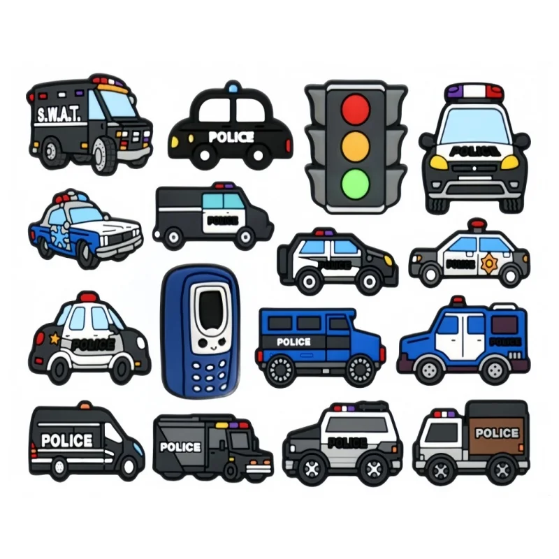 

16 шт., подвески для обуви в полицейском стиле, крутые автомобильные подвески для обуви, аксессуары для обуви Speeding, украшения для мальчиков, мужчин, взрослых