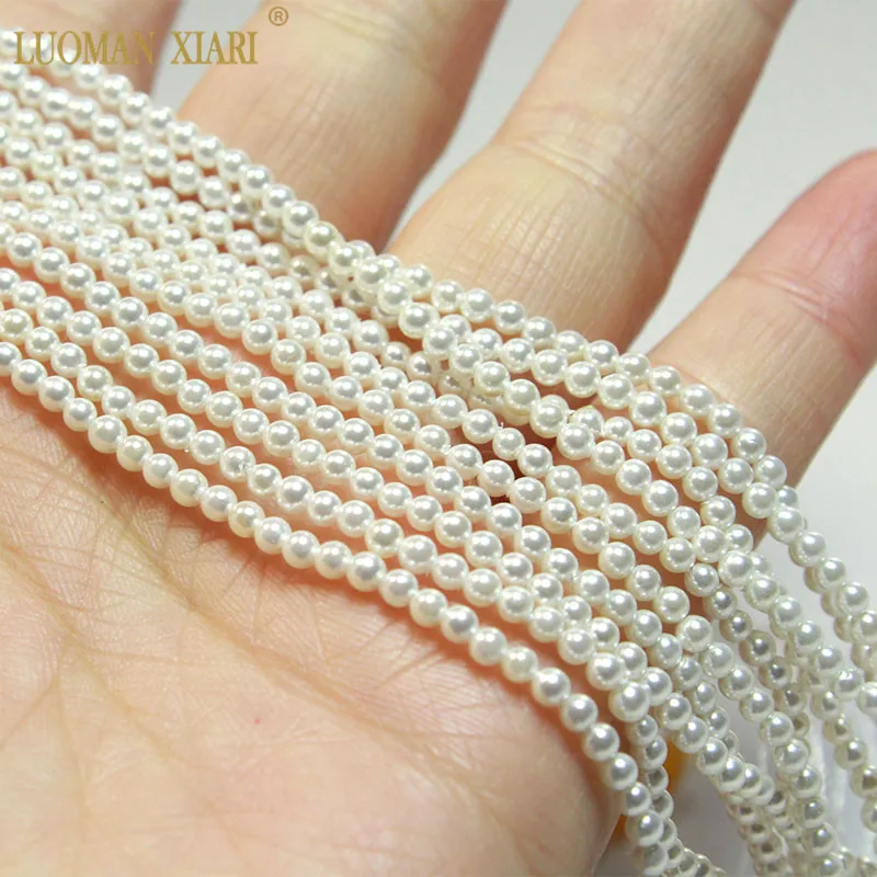 Wholesale AAA 2mm 3mm White imitation Pearl Beads Natural perfectly Round Beads For Jewelry Making DIY  Bracelet Necklace