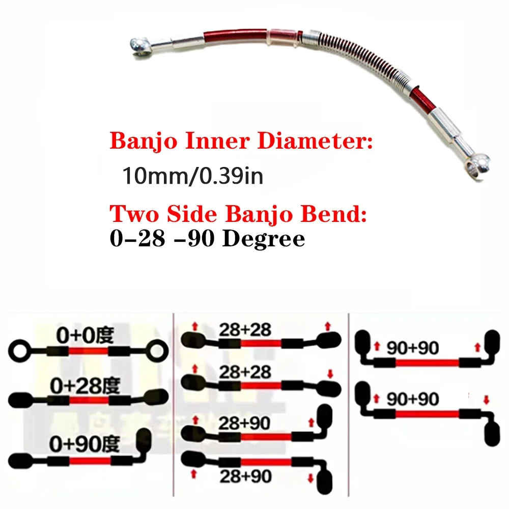 30cm-500cm Motorcycle Brake Hose Hydraulic DOT Line Cable 8mm 10mm Banjo for Suzuki Kawasaki Yamaha Pipe Line Braided oil hose