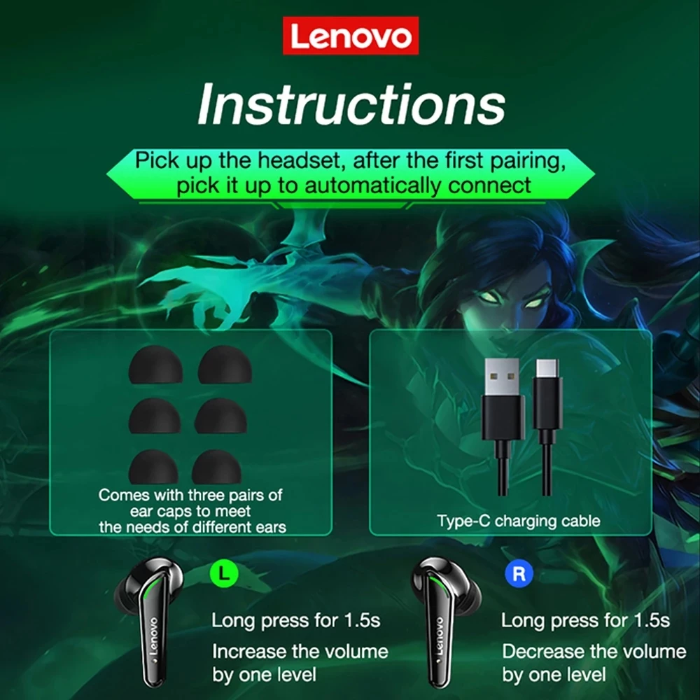 سماعة لينوفو أصلية XT92 TWS سماعات بلوتوث 5.1 لاسلكية التحكم في الألعاب سماعة ستيريو باس مع ميكرفون تقليل الضوضاء