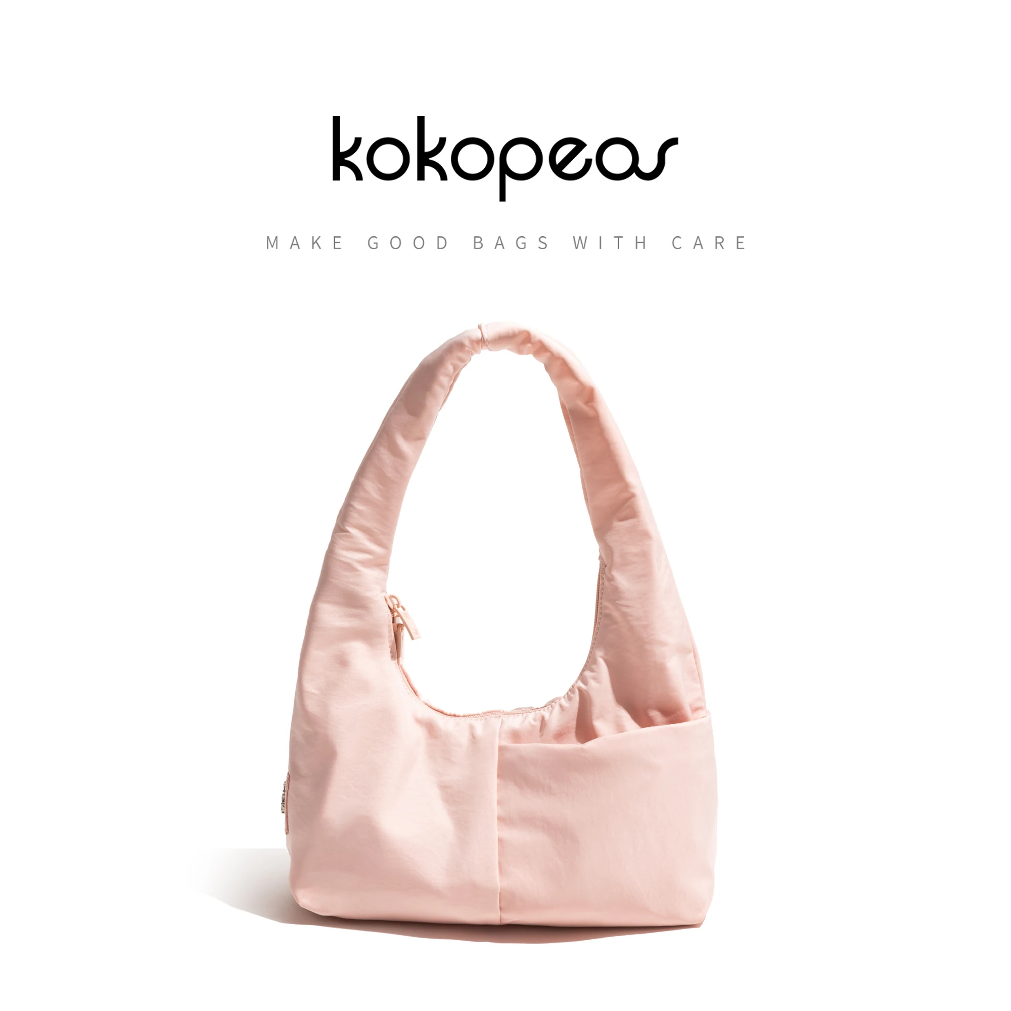 

KOKOPEAS Solid Color All Match Nylon Underarm Shoulder Bag Korean Style Fashion Women's Phone Purse Multi Pocket Simple Handbag