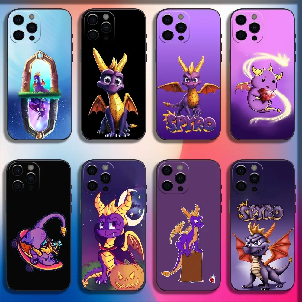 

Game S-Spyro Series Dragon Phone Case For iPhone 16,15,14,13,12,11,Pro,X,XS,Max,XR,Plus,Mini Soft Black Cover