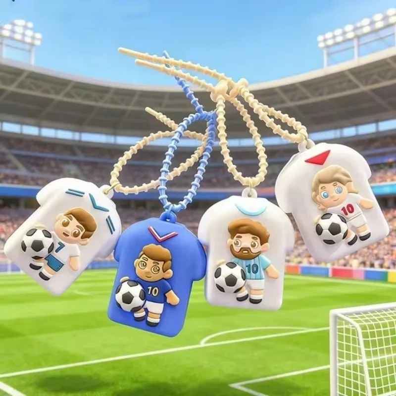 Single Piece Sports Fan Theme Football Jersey Keychain Mini Fingertip Ball Silicone Craft Bag Hanging Sports Lovers Casual Gift
