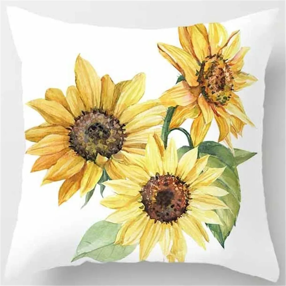 Landscape sunflower sunshine pattern cushion cover home decoration car bedroom living room sofa square cushion cover 45x45cm