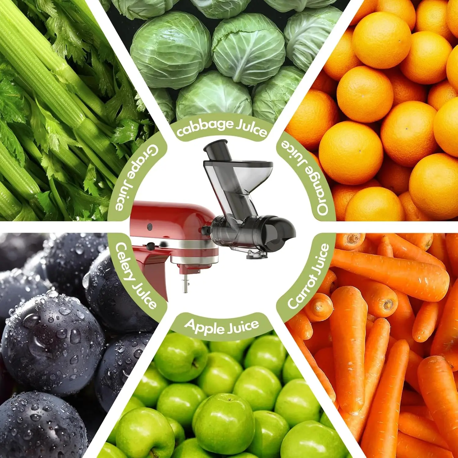 Masticating Juicer Attachment for  Mixer, Cold Press Juicer, Masticating Juice Accessories and Attachments for kitchen Aid, Mast