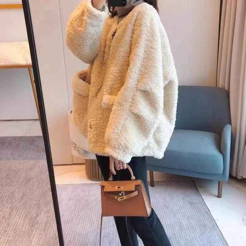 French Retro Gentle Style Short Style Small Fragrant Style New Lamb Wool Coat Women\'s Winter Trendy Versatile Women\'s Clothing