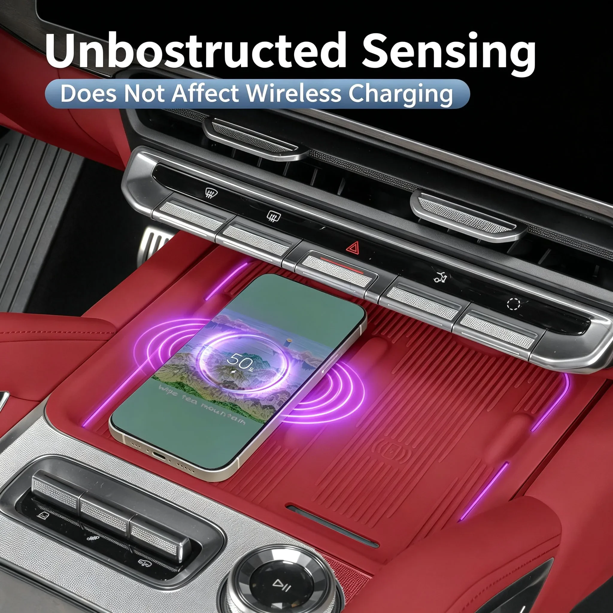FOR ZEEKR 8X Wireless Charging Pad, Central Control Panel Pad, Interior Anti Slip Pad, Protective Silicone Pad Accessories 2