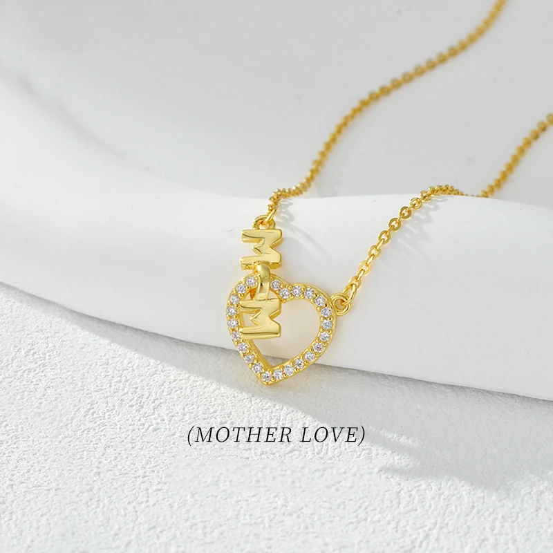 어머니의 사랑 목걸이, S925 스털링 실버 지르코니아 사랑 펜던트, 다목적 부티크, 2025 새로운 어머니의 날 따뜻한 선물
