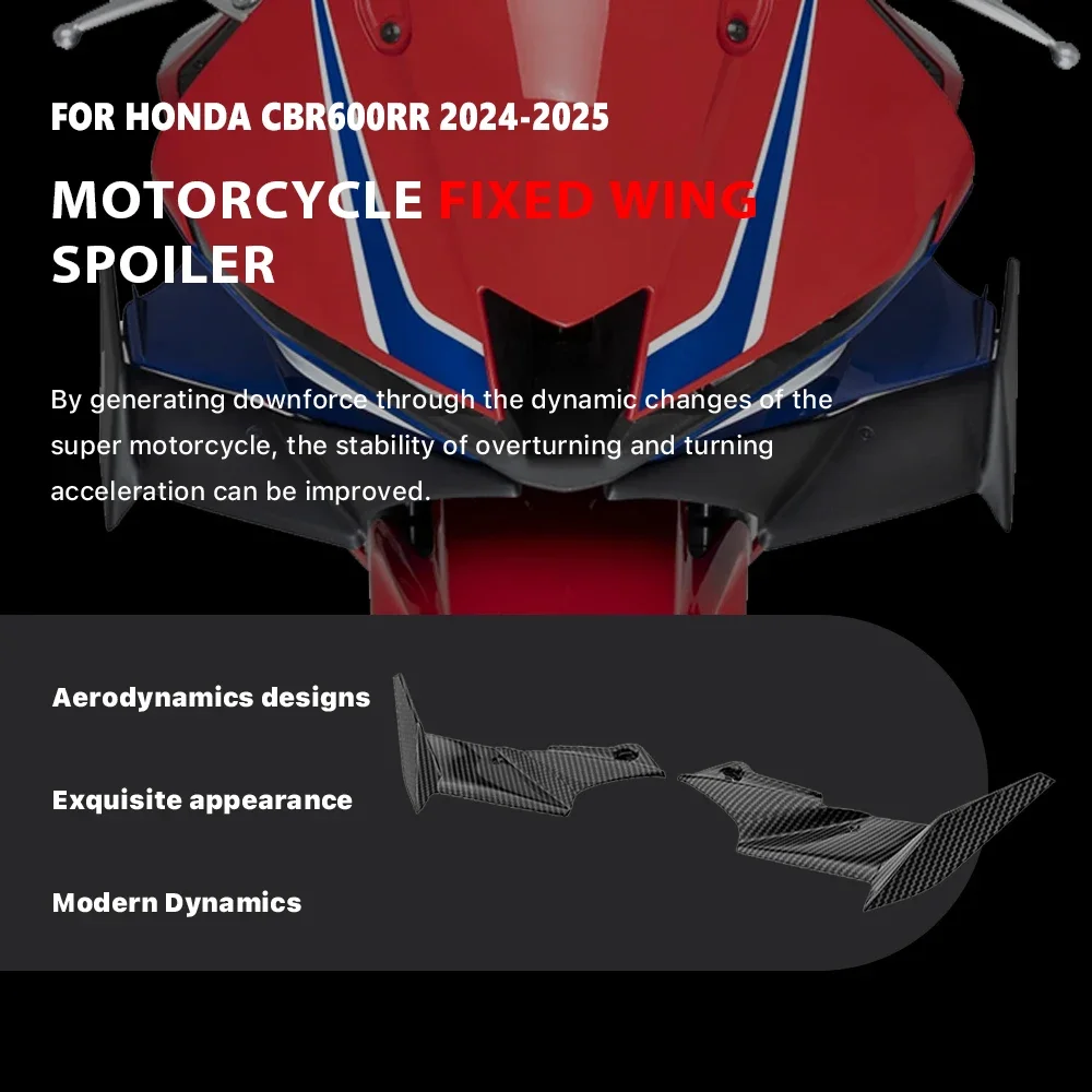 

Motorcycle Parts Aerodynamic Spoiler Fixed Wing Suitable For Honda CBR600RR 2024-2025 Front Wing ABS Material