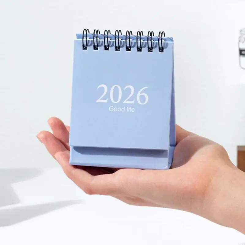 2025 새로운 휴대용 2026 데스크탑 캘린더 트윈 코일 바인딩 페이퍼 캘린더 19 개월 참조 01/2026 ~ 07/2027 일정