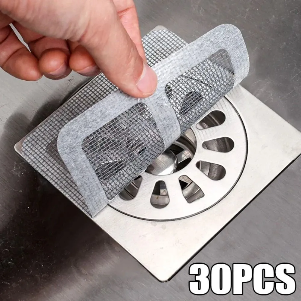 

30Pcs Disposable Floor Drain Sticker Bathroom Hair Catcher Stopper Shower Drain Cover Anti-blocking Kitchen Sink Strainersbathro