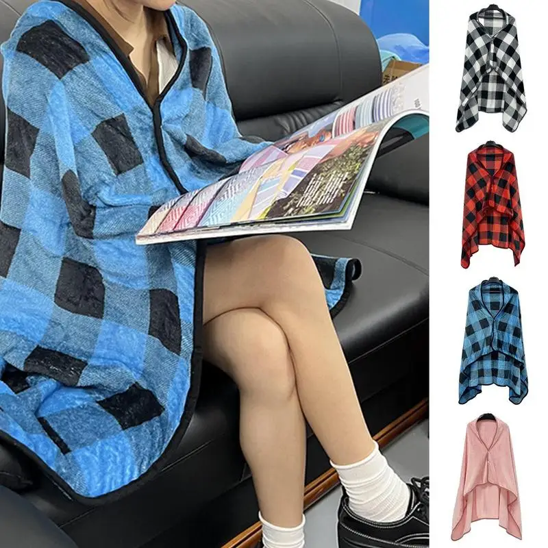 

Compact Travel Blanket Airplane Blanket with Soft Bag Pillowcase Shawl Blanket Foldable Warm Blanket for outdoor winter supplies