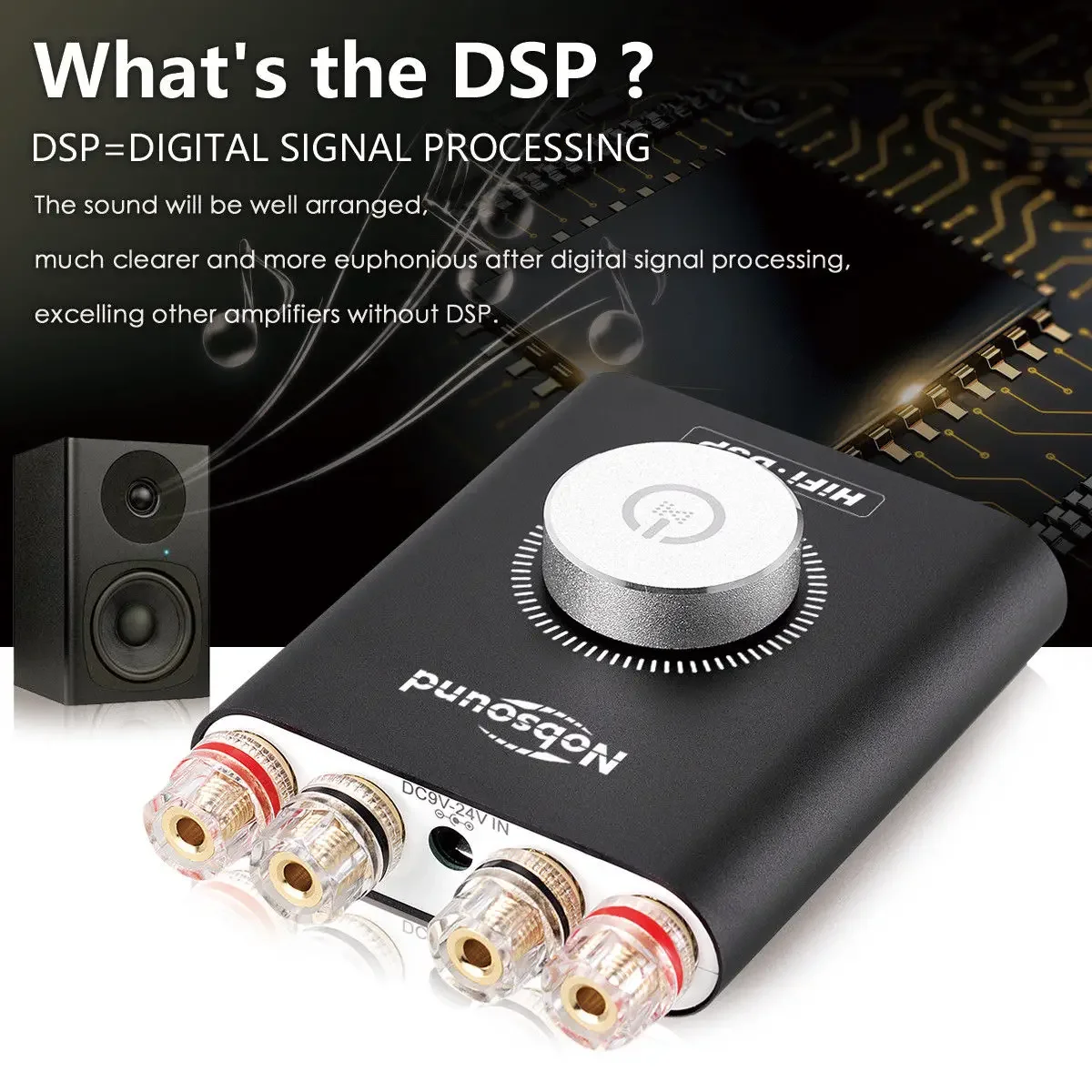 Nobsound-Amplificateur de puissance numérique Hi-Fi DSP TPA3116, récepteur audio Bluetooth 5.0, audio stéréo Hifi, ampli de téléphone de sauna