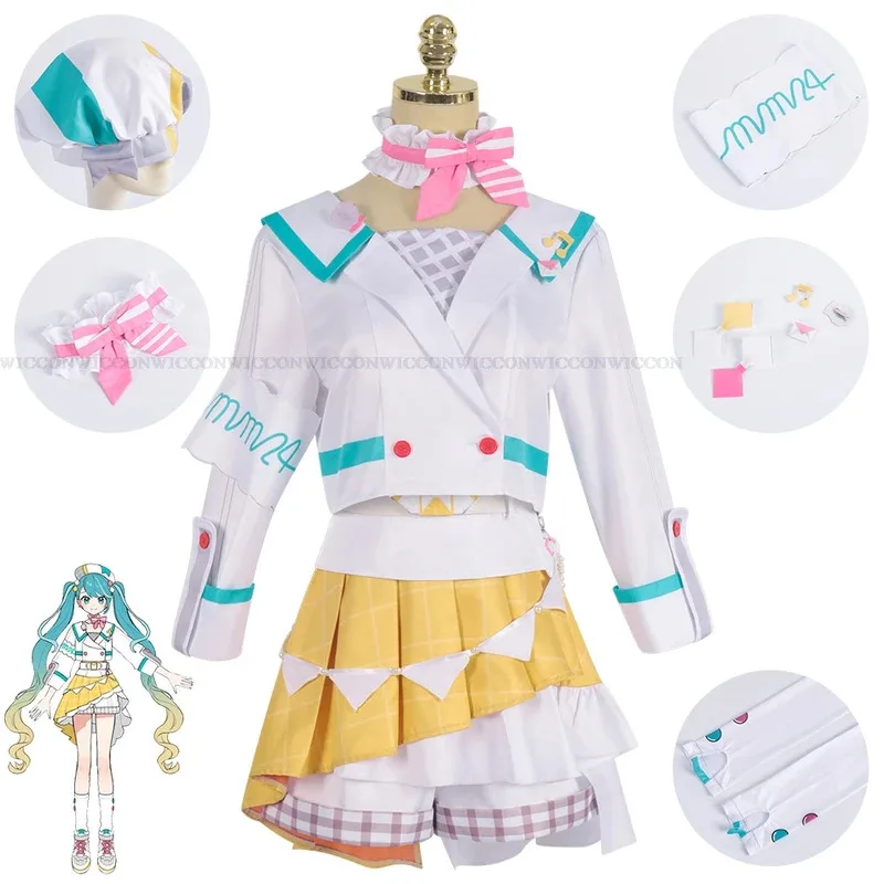 

qq023Project Sekai Virtual Singer Ren Len Mikku MAGICAL MIRAI 2024, костюм, парик, платье, униформа для косплея, Хэллоуин, милый сгусток