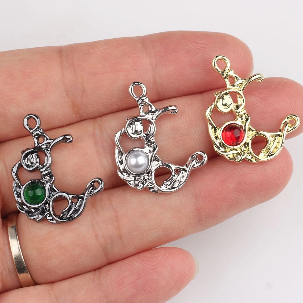 10pcs Fashion Hollow Out Moon Shape Pendant Jewelry Making Accessories DIY Handmade Earrings Necklace Bracelet Craft Ornament
