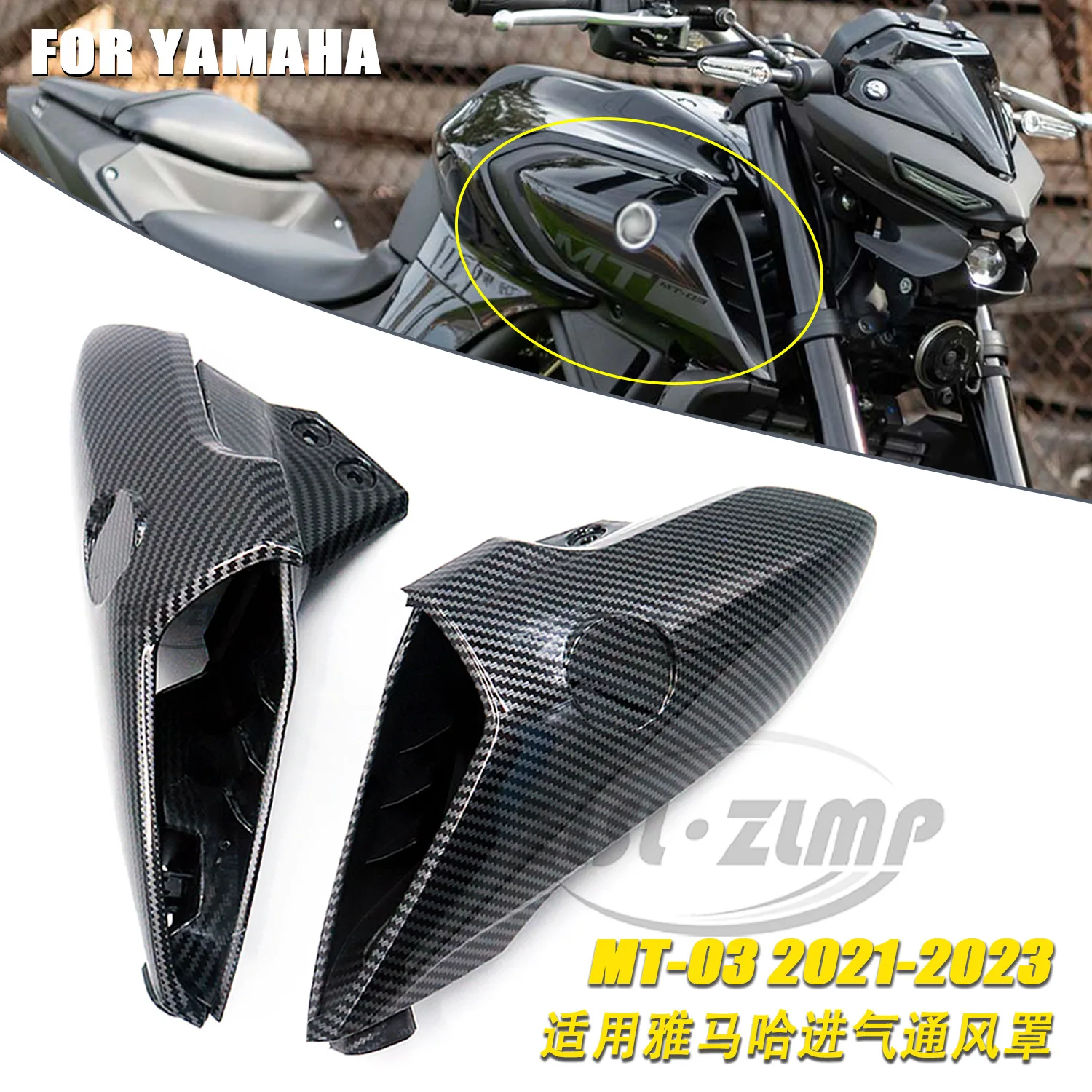 Fits For Yamaha MT-03 2021-2023 Front Air Intake Vent Duct Cover Motorcycle Modification Bodywork Trim Guard Casing Shell Set