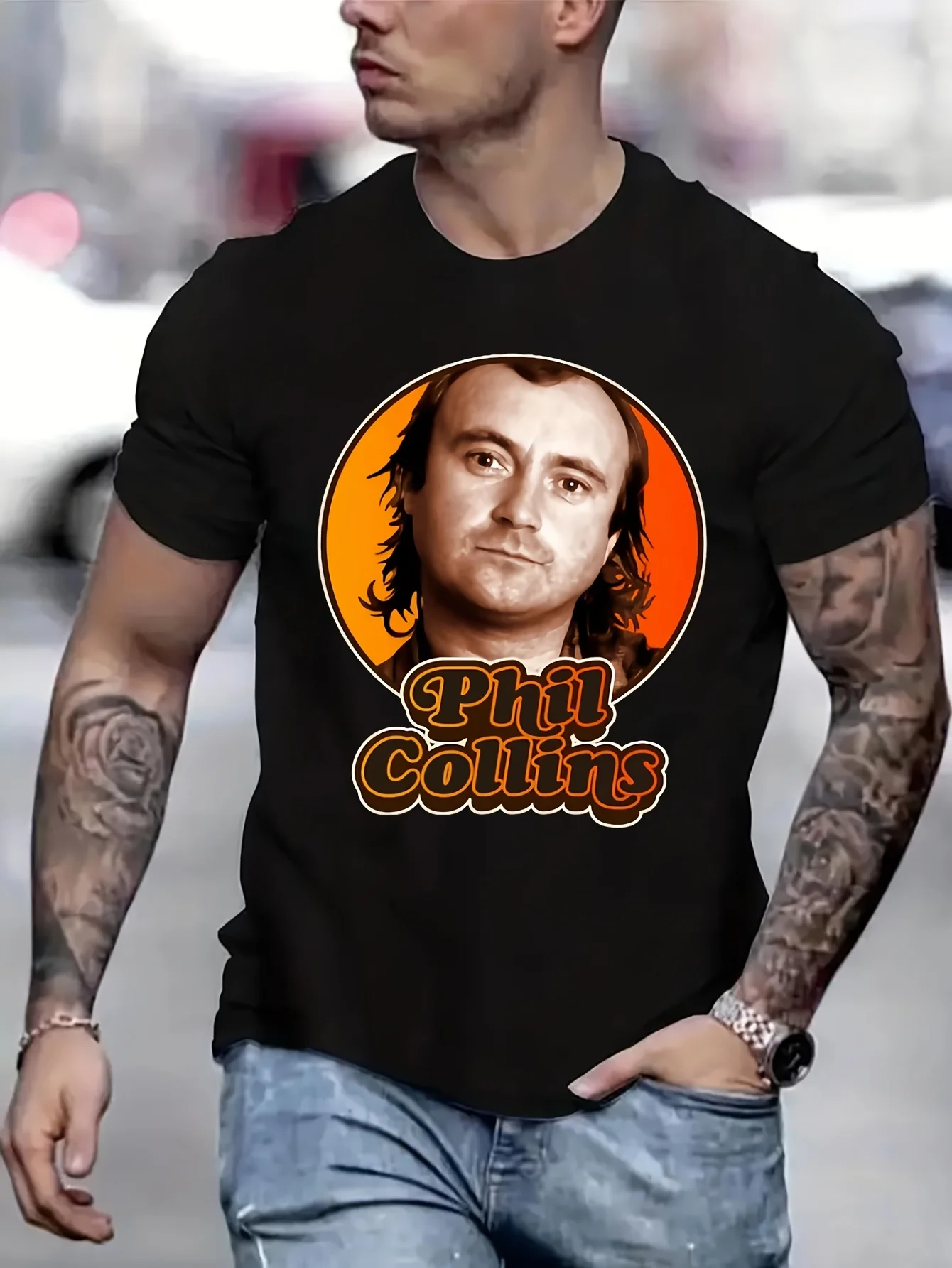 

Уличная одежда Phil Collins Tribute, мужские новые топы и футболки, мужские летние топы, мужская одежда, футболки большого размера B5020105