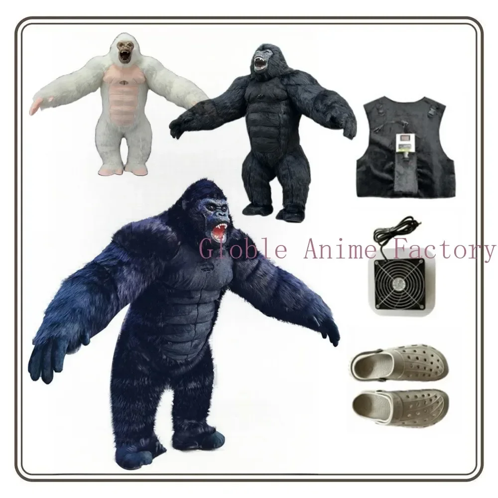 

COSPLAY Inflatable Gorilla King Kong Costume Gorilla Plush Furry Mascot Animal Venice Carnival Dress Suit Fursuit Event Decor