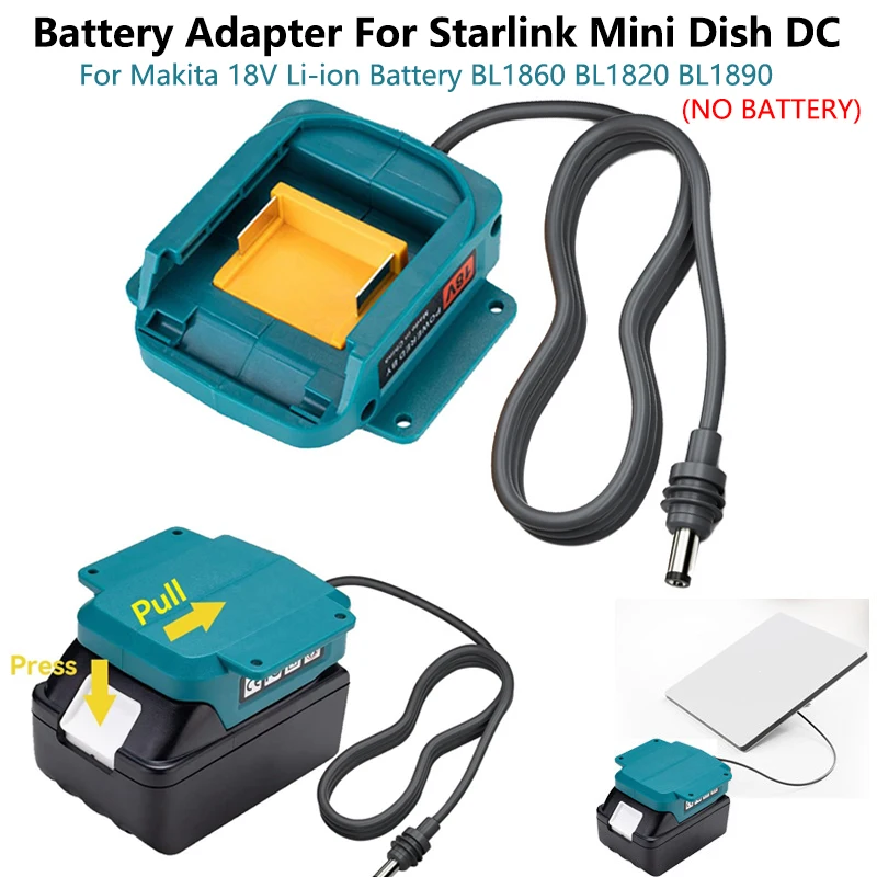 

Адаптер аккумулятора для Starlink Mini Dish Кабель питания постоянного тока для Makita 18 В Литий-ионный аккумулятор 1 м Электрический провод для BL1860 BL1820 BL1890