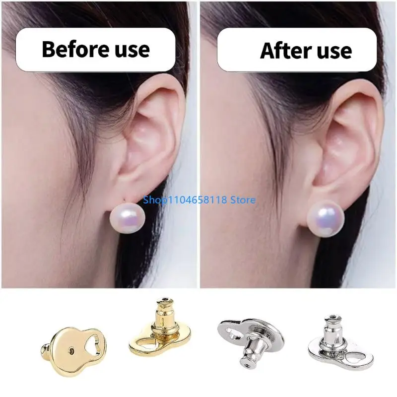Secure Heart Shaped Earring Backs 4PCS Support Heavy Jewelry Lift Droopy Ears Sturdy Copper Construction