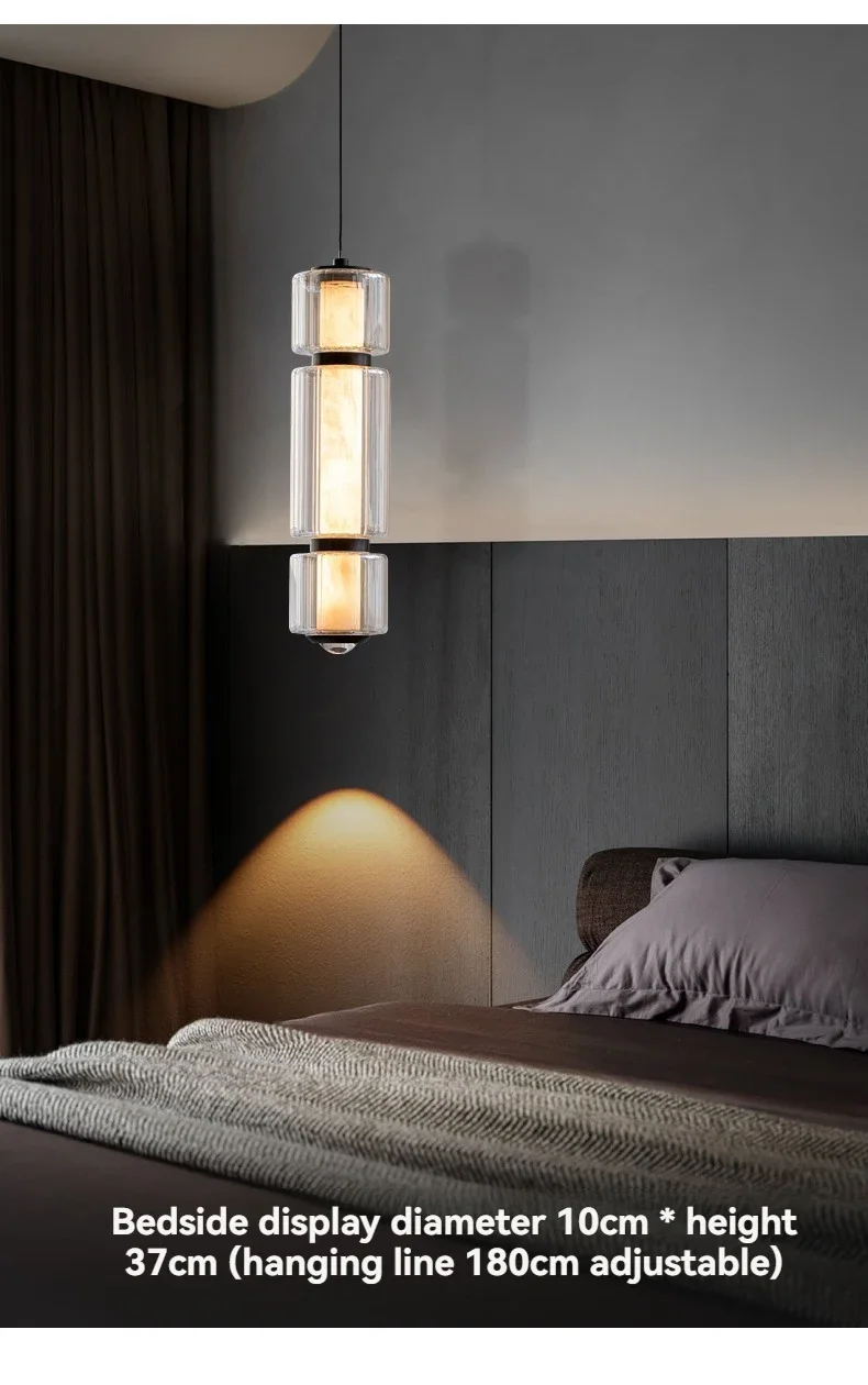 2026 Luxury Marble Chandelier Glass Lampshade Nordic Led Hanging Light For Bedside Living Room Dining Room Decor Pendant Lamp