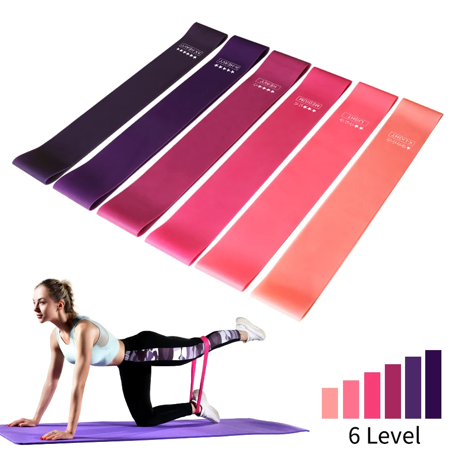 6-teiliges Widerstandsband-Set für Crossfit-Workout Fitness Elastische Gummibänder für Heimtraining Yoga Krafttraining Ausrüstung