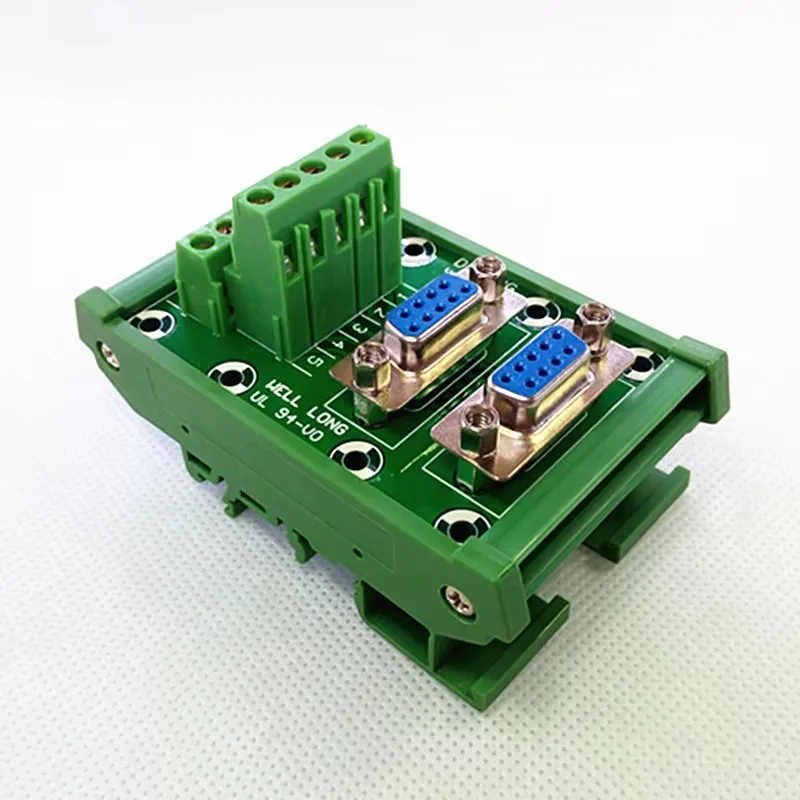 

SUB DB9 DIN rail installation interface module, dual female terminal block, terminal block, connector