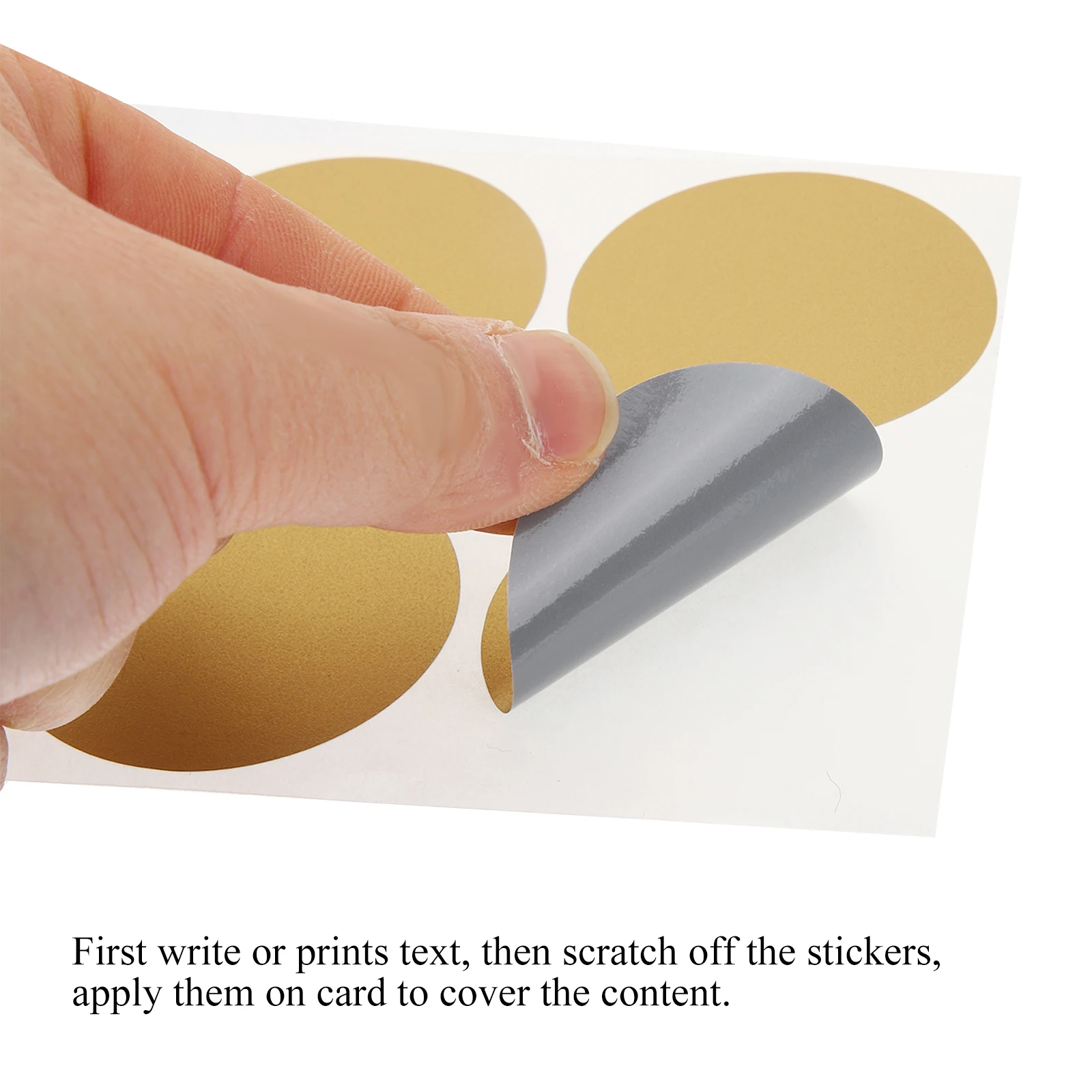 50 Pcs Labels Scratch Film Sticker Peel-off Stickers Small Square Fake Scratchoff Round Golden