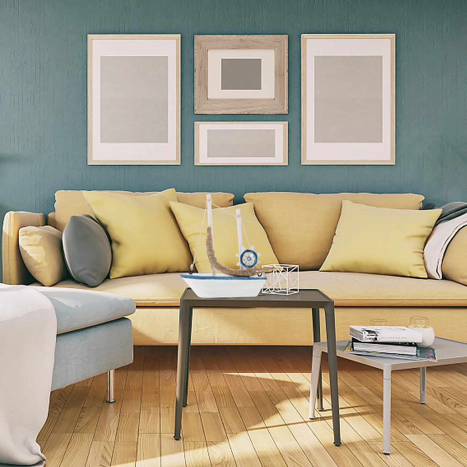 

4Pcs Sailboat Wooden Decoration Small Miniature Nautical Home Office Coffee Shop Christmas Birthday Wedding Festival Gift