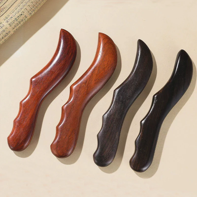 Natural Rosewood Body Massage Stick, Dual-Use Tool for Deep Muscle Soothing on Feet and Face, Handcrafted