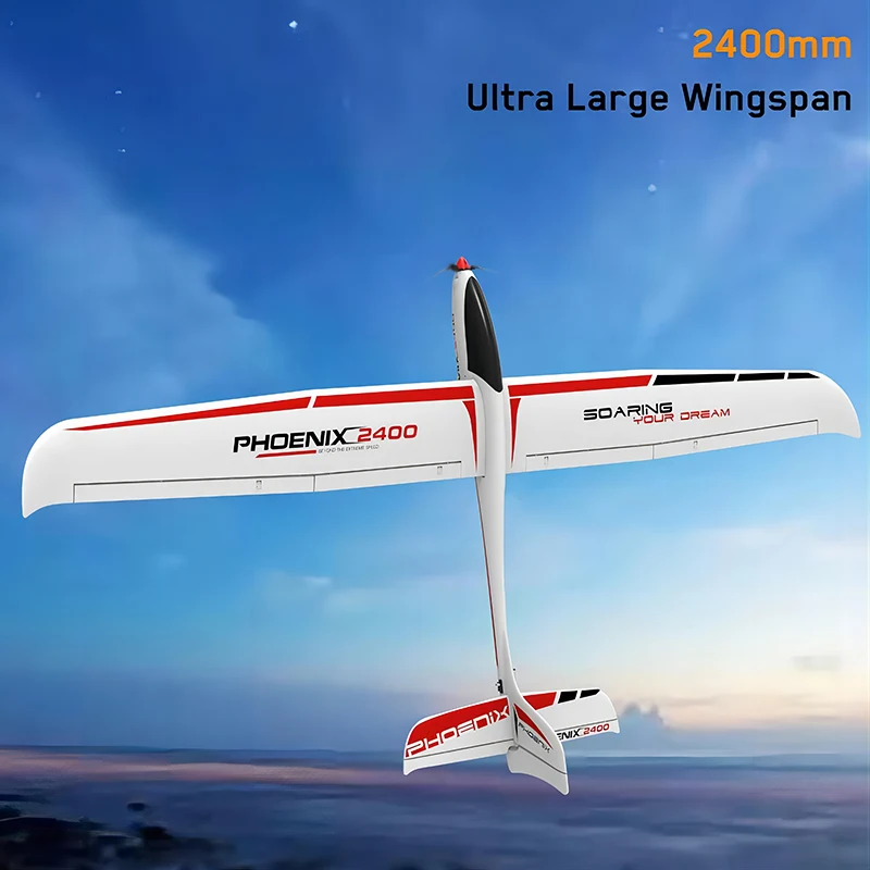 VOLANTEXRC RC Pusher Glider Airplane Phoenix2400 Electric Sailplane 2.4m Wingspan & Durable Plastic Fuselage PNP Plane