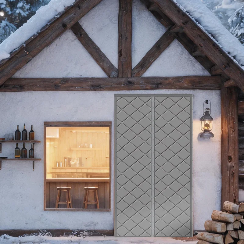 Winter Magnetic Self-Adhesive Non-Drilled Thick Windproof and Cold-Proof Insulation and Warmth-Preserving Cotton Door Curtain