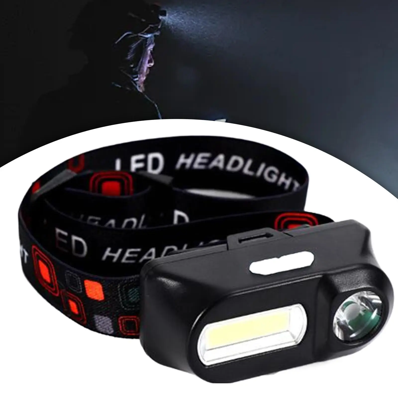 LED Headlight Adjustable Headband Light Head Light Flashlight Handsfree Headlamp