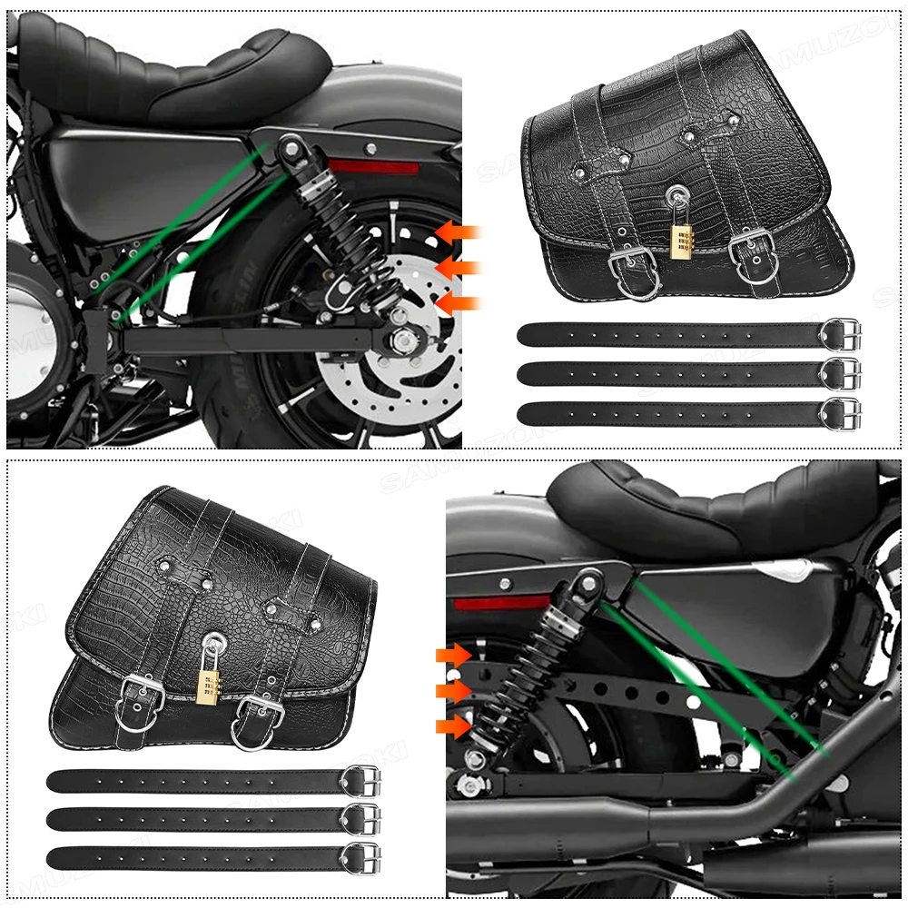 Luggage Tail Rear Bags For Sportster 883 1200 Honda Yamaha Suzuki Motorcycle SaddleBag Motorbike Side Bags Storage Tool Parts
