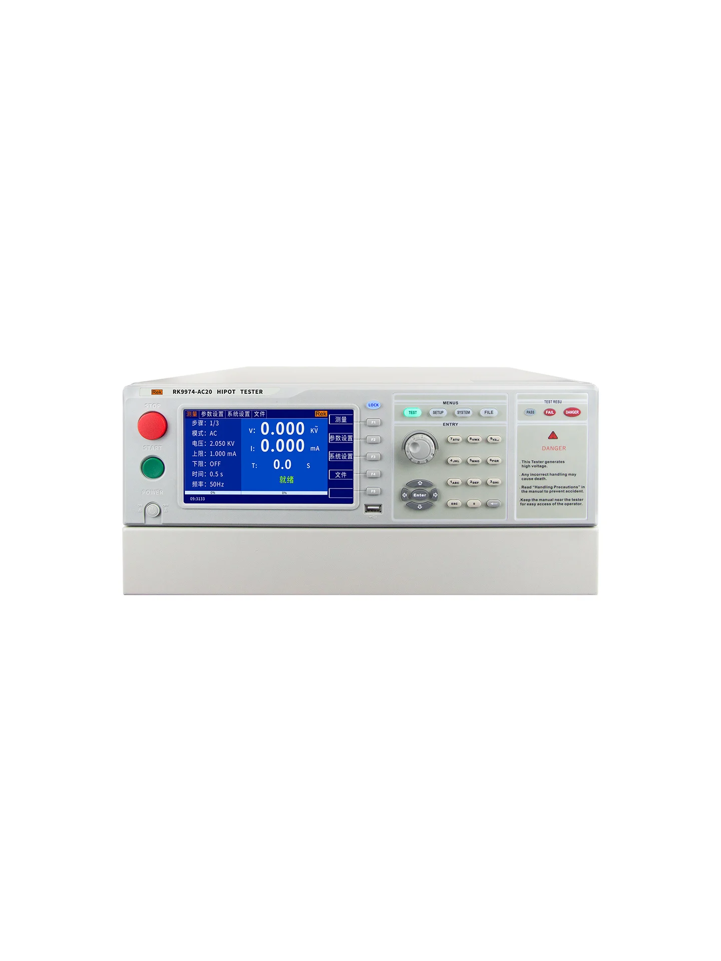 China Programmed AC voltage tester RK9974-AC20 AC0-20KV 0-20mA  Auto Safety Tester with Arc detection function