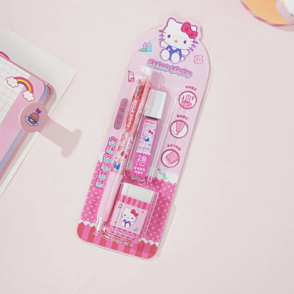 Kawaii Genuine Sanrio Automatic Pencils Set Hello Kitty Kuromi Melody Writing Stationery For Study Office Notes Daily School Use view 5