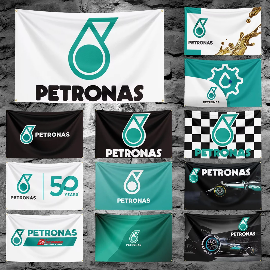90x150cm P-PETRONAS Motor Car Oil Flag Motoring Racing Workshop Car Banners Tapestry Flag Outdoor For Decoration Engine Oil
